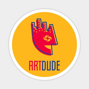 YourArtDude Logo In Red And Blue Magnet